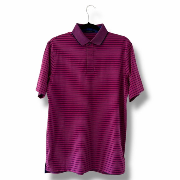 Greyson Other - Greyson Men's Magenta & Blue Striped Saranac Performance Polo Shirt Golf Medium